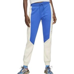 Nike Colour Block Comfy Sporty Activewear Full Length Joggers Track Pants Blue